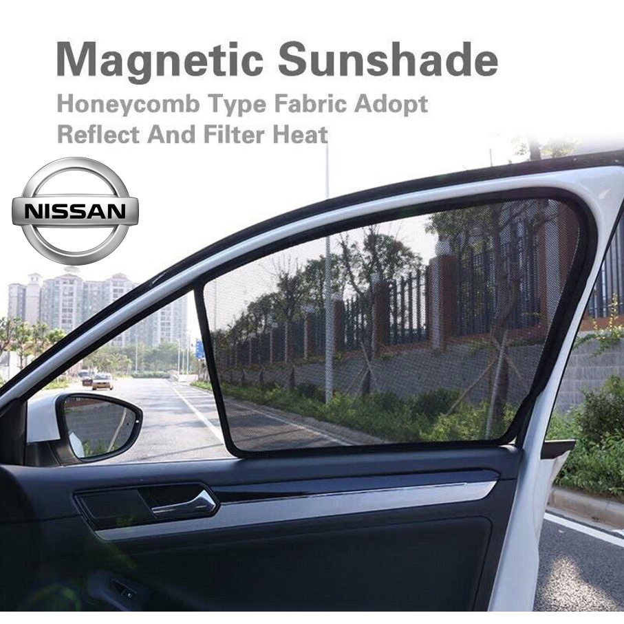 Nissan ม่านบังแดดแม่เหล็ก ALMERA 2011-2023 NAVARA NP300 SERENA C27 LIVINA akessori kereta sun shade