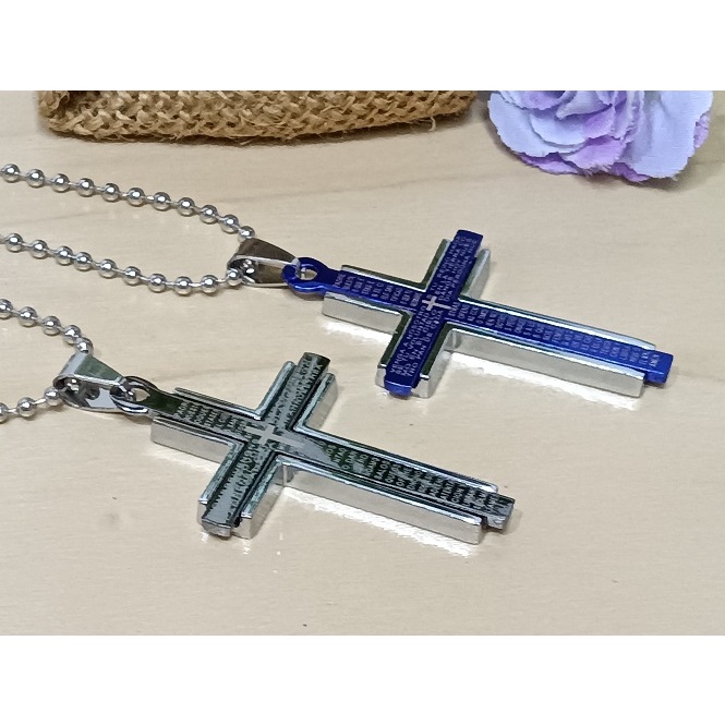 S.STEEL CROSS NECKLACE เวอร์ชั่นเกาหลี Titanium Steel CROSS NECKLACE