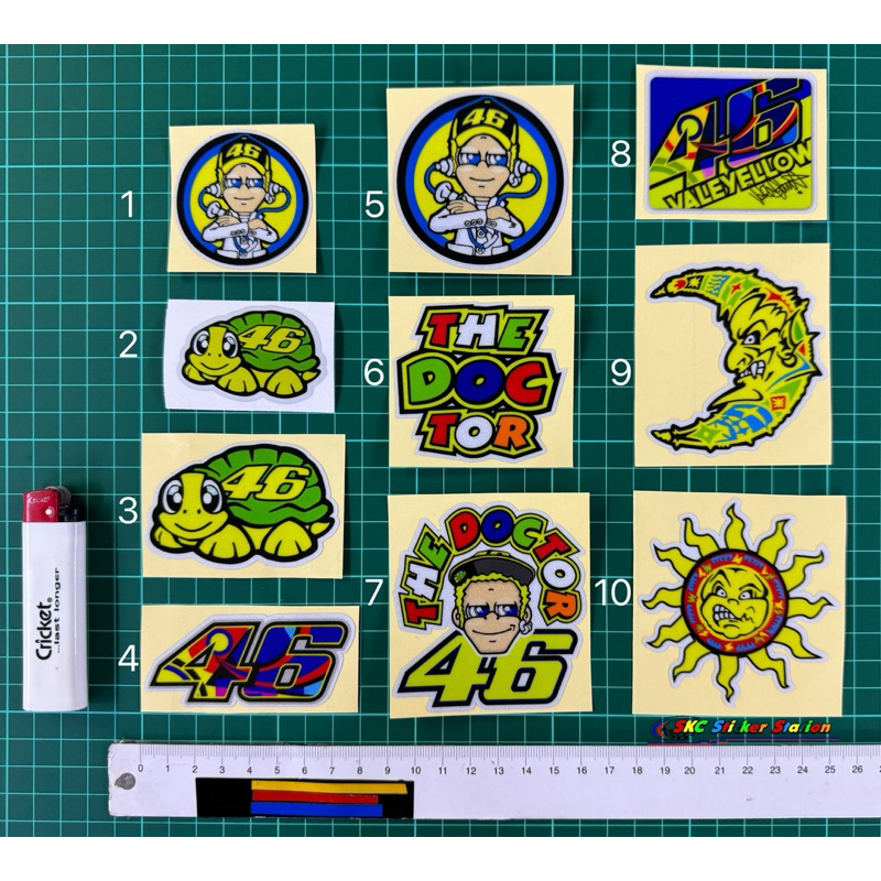 46 The Doctor / Valentino Rossi / VR46 / 46 เต่า / 46 Sun Moon/ 46 การออกแบบการพิมพ์หมอลามิเนต 46 vr