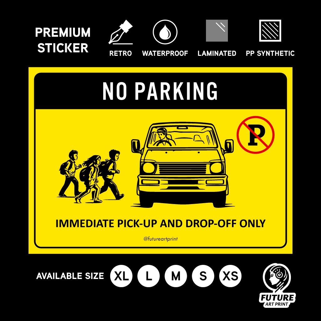 No ที่จอดรถทันที Pick-up Drop-off เท่านั้น ป้ายป้ายกระบะโรงเรียนสติ๊กเกอร์พรีเมี่ยม ขนส่ง Pick Up Dr