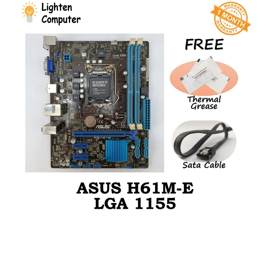 เมนบอร์ดUSED ASUS H61M-E / P8H61-M LX | ชม.61 | แอลจีเอ 1155 | อินเทลรุ่นที่ 3 | MATX ไมโครเอทีเอ็กซ