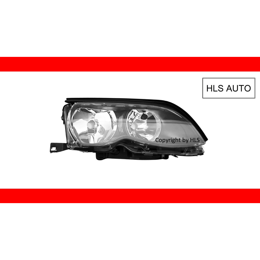 Bmw E46 2001-2005 ไฟหน้าพร้อมมอเตอร์ (สีดํา)