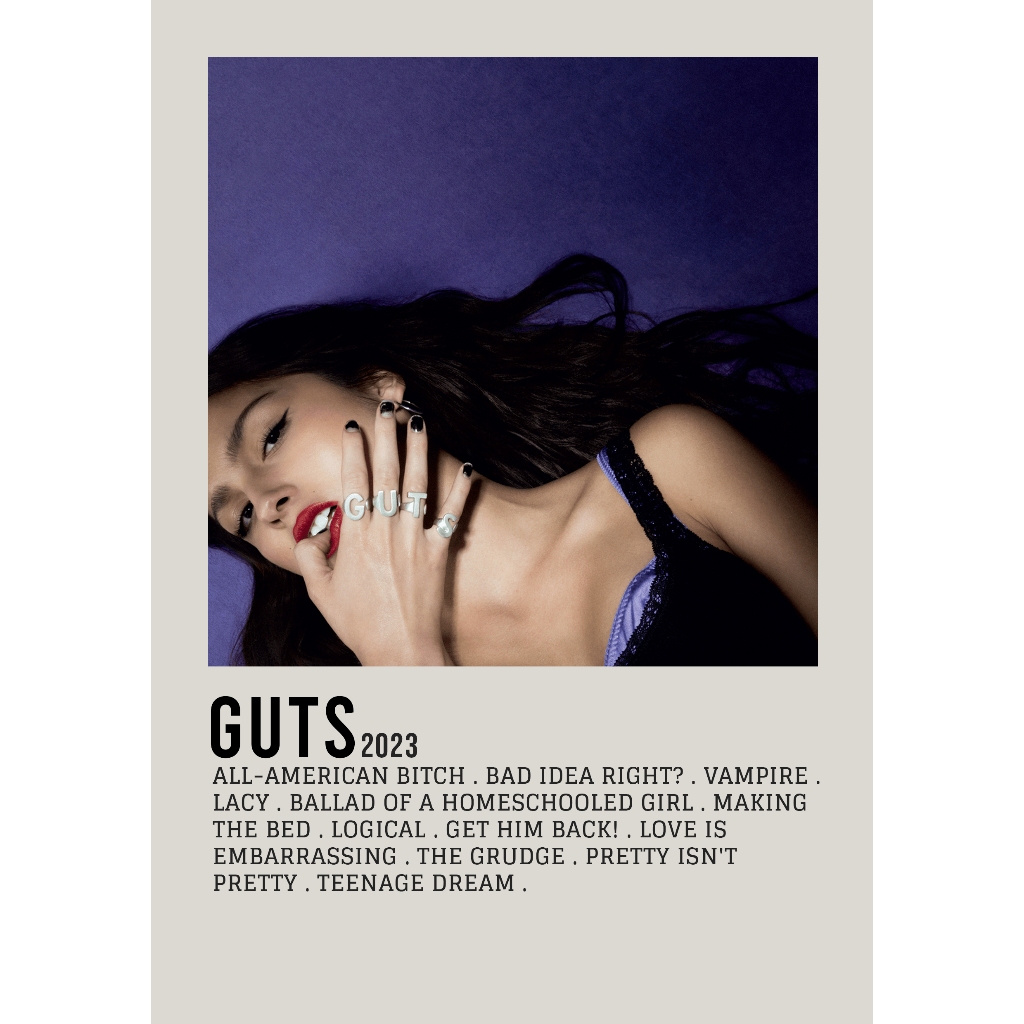 อัลบั้มปกโปสเตอร์ GUTS by Olivia Rodrigo สําหรับห้อง/ผนัง
