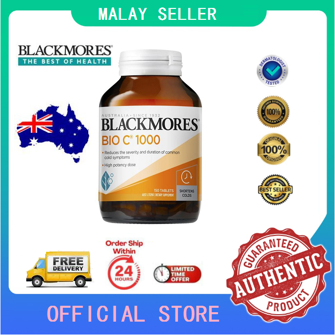 ส่งตรงจาก AUS Blackmores Bio C 1000mg 31 / 62 / 150 เม็ด วิตามินซี ภูมิคุ้มกัน กระเพาะอาหาร-เหมาะกับ