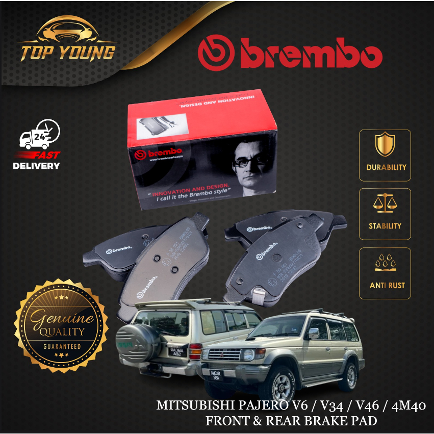 BREMBO MITSUBISHI PAJERO V6 / V34 / V46 / 4M40 ผ้าเบรคหน้า-หลัง ของแท้ 100% จากอิตาลี