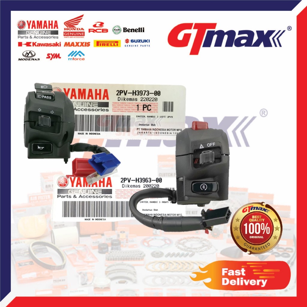 สวิตช์แฮนด์ Y15ZR Y15 Y15Z V2 Kiri Kanan / ซ้ายขวา (LH/RH) (BERANI JAMIN 100% HLY!) 2PV-H3963-00 , 2