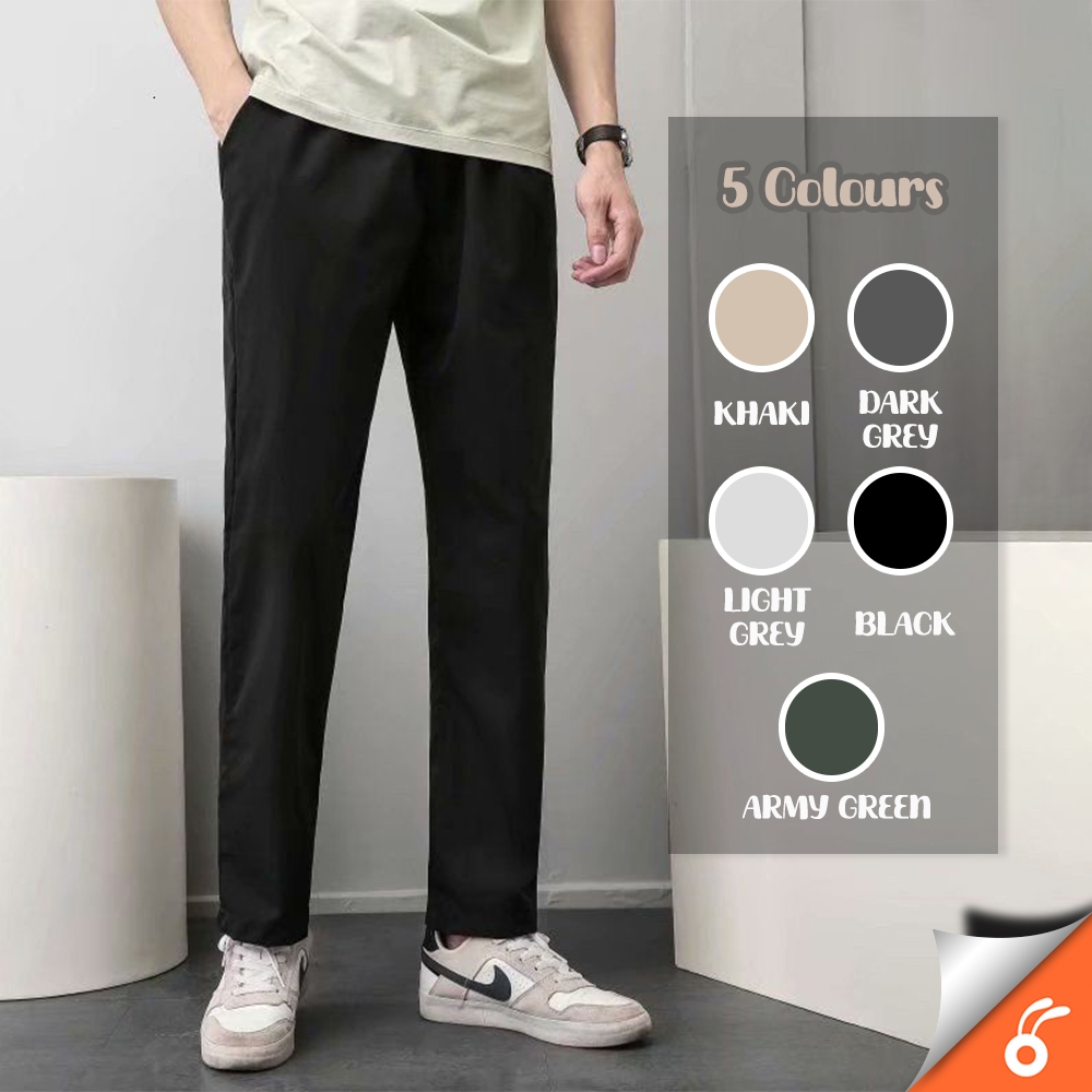0329 EDISON Men Casual Pants Straight Cut Long Pants Seluar Lelaki Loose Korean Slack Pants