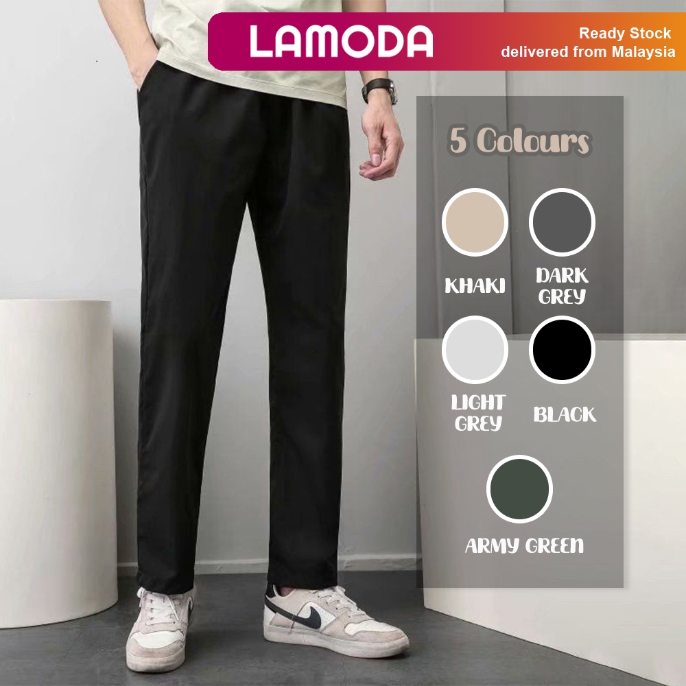 [M-5XL][Lamoda]EDISON Men Casual Pants Straight Cut Long Pants Seluar Lelaki Loose Korean Slack Pant