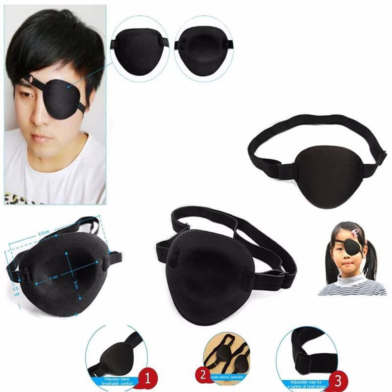 ผู้ใหญ่เด็ก Single Eye Cover Eyeshade One-Eye Cover แบบพกพา Soft Eye Patch Amblyopia Traning แว่นตา topeng mata