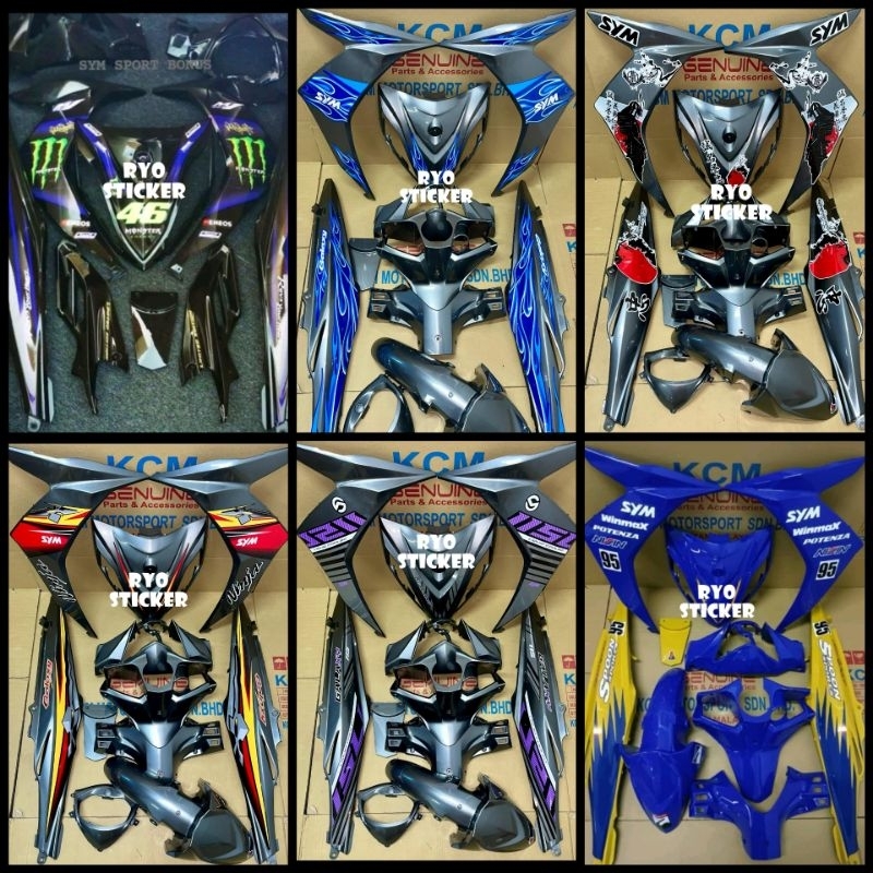 สติ๊กเกอร์ SYM SPORT BONUS SR 115 BATMAN/API/SAMURAI/HIJAU LUMIUT/MX KING/SPOON/BATIK/GUNDAM/KAIDO O