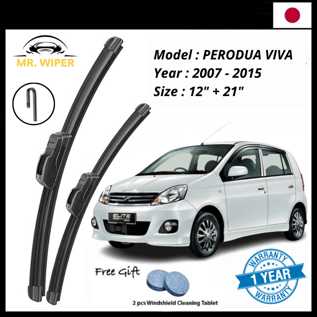 MR WIPER PERODUA VIVA ELITE E850 (2007-2015) MR WIPER JAPAN TECHNOLOGY WIPER BLADE WINDSCREEN WIPER