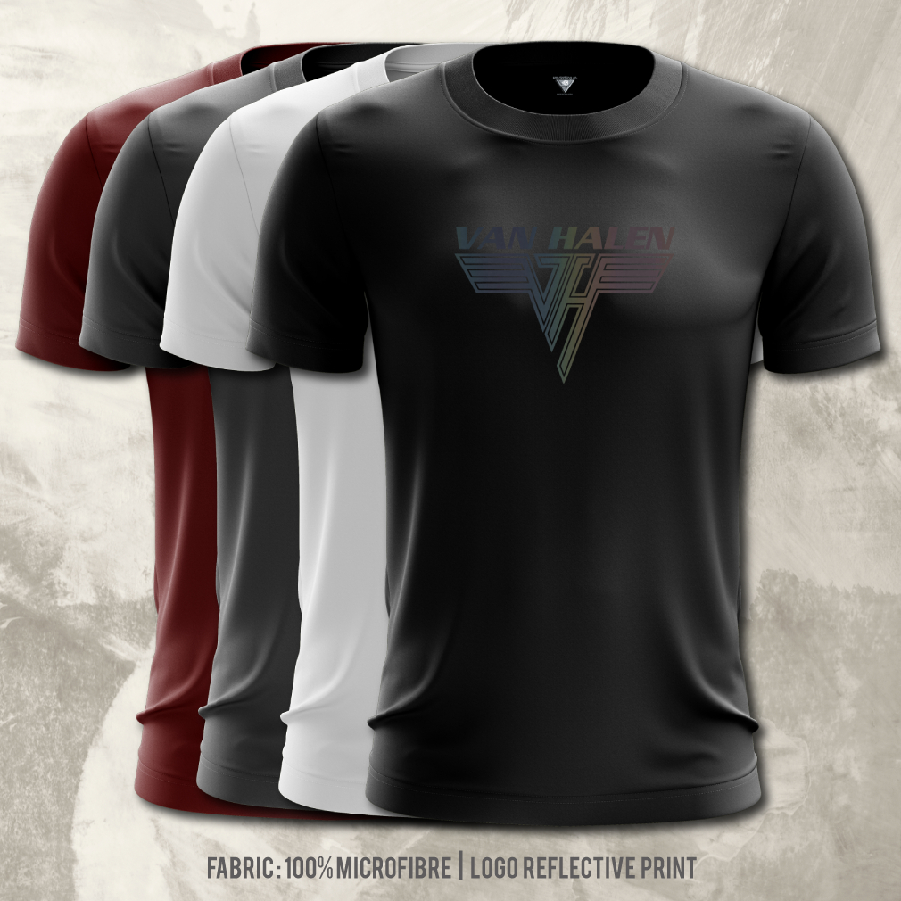 เสื้อยืดวง Van Halen Microfiber ด่วนแห้ง สายรุ้งสะท้อนแสง