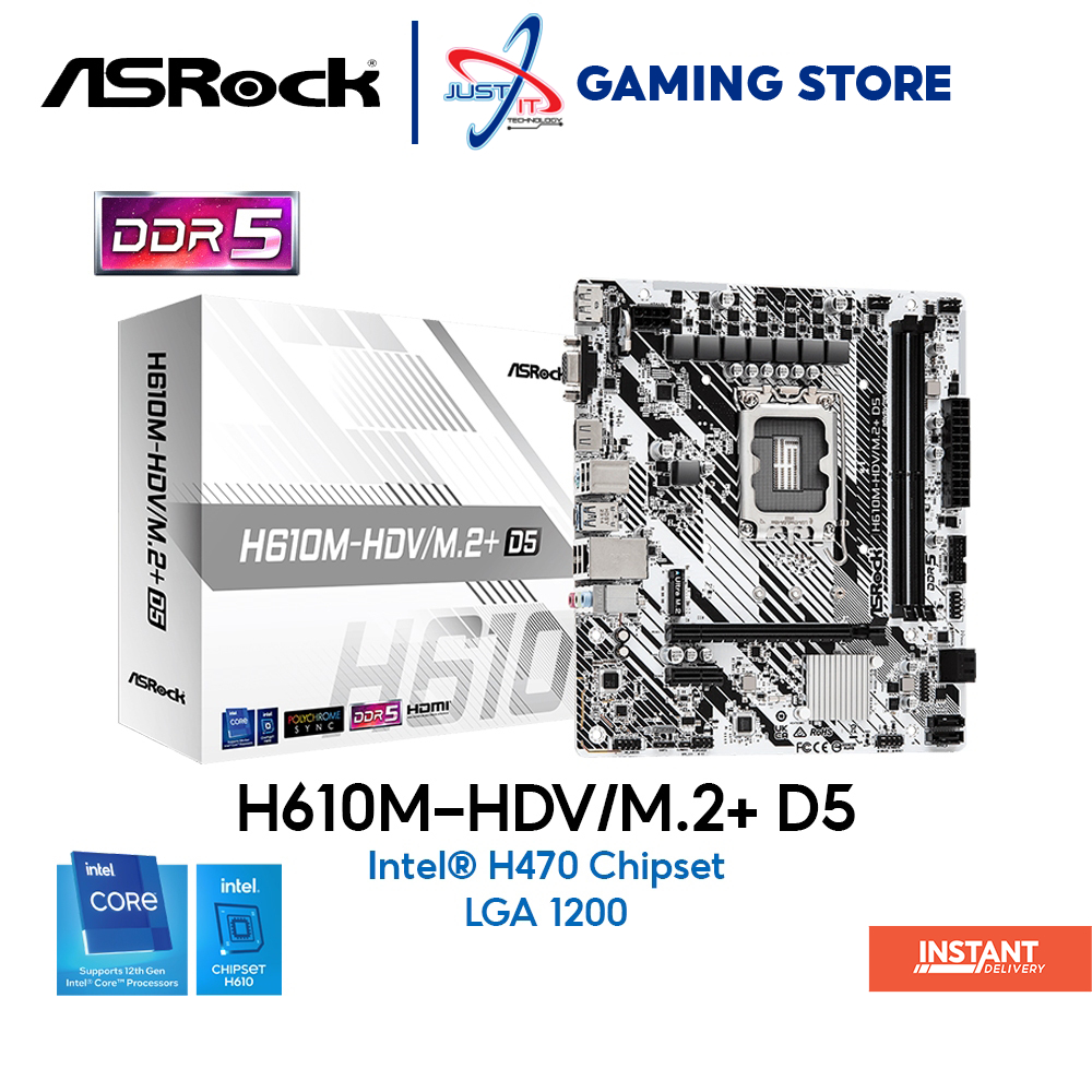 Asrock H610M HDV/M.2+ DDR5 / D5 LGA1700 MOTHERBOARD