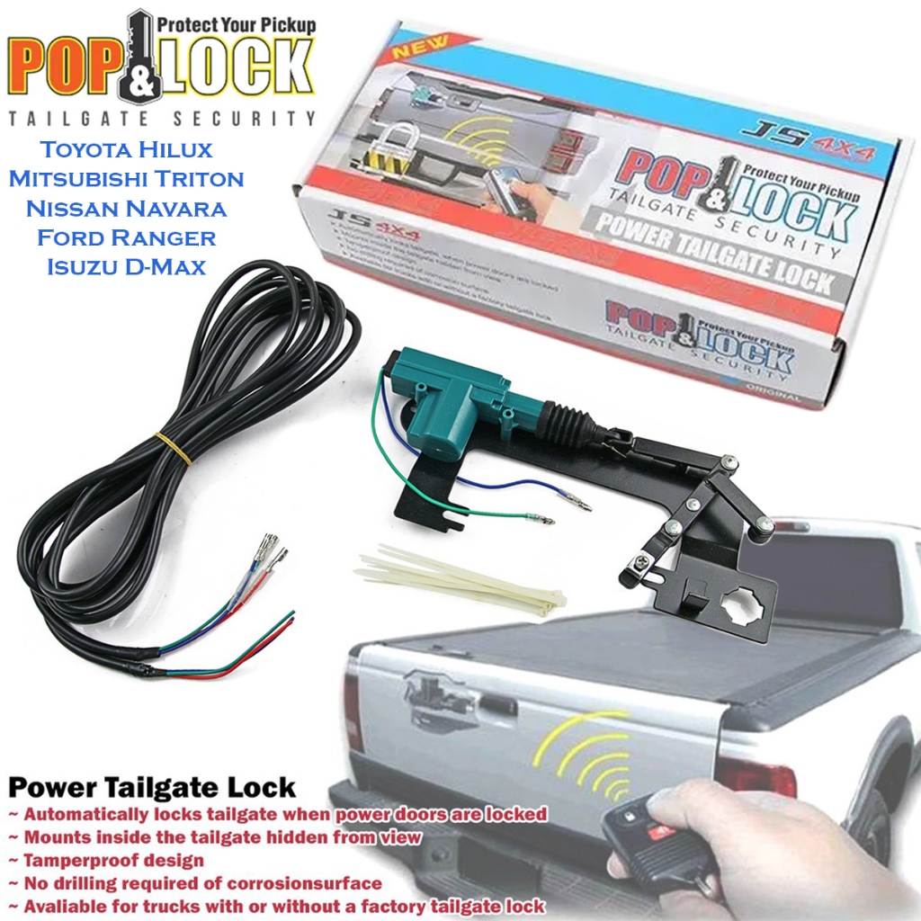POP&LOCK TAIL GATE Security Power Tailgate Lock Toyota Hilux VIGO REVO ROGUE Ford Ranger T6 T7 T8 T9 Triton Dmax