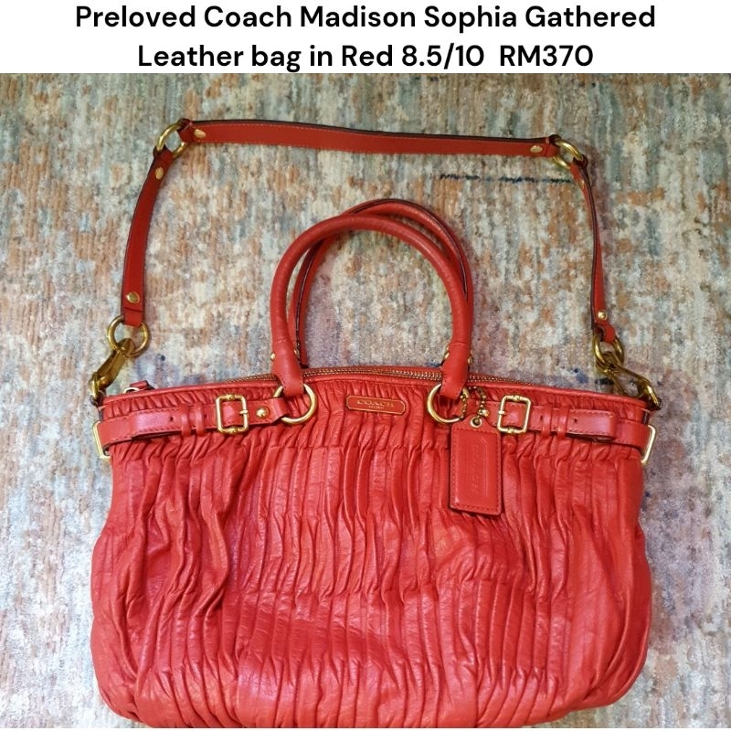 Preloved Coach Madison Sophia หนังรวบรวมสีแดง