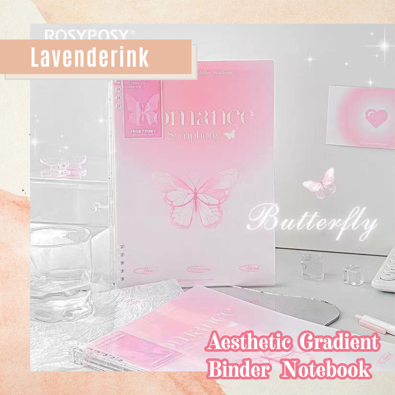 Aesthetic Gradient 40 หน้า Binder Notebook Refillable B5 Journal Loose Leaf Notebook Ring Binder
