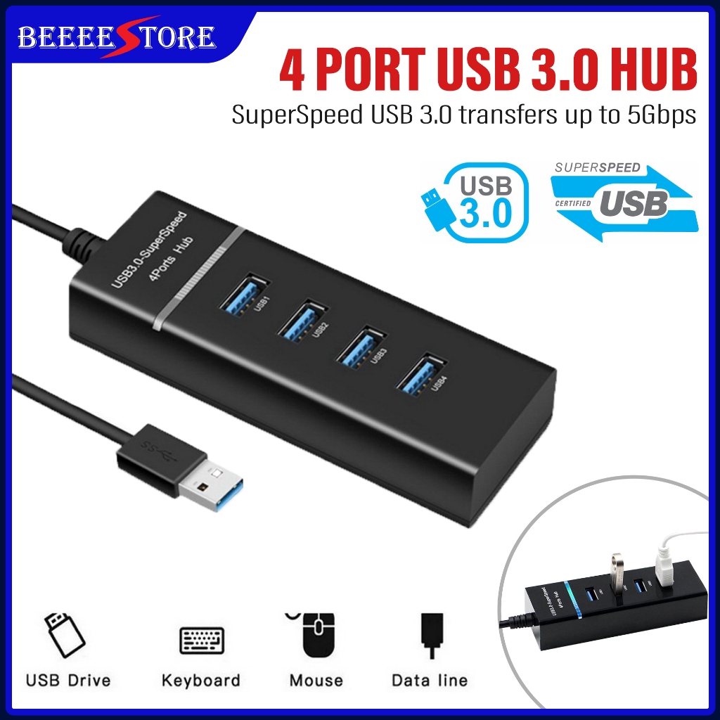 Multi USB Hub 3.0 Extension Cable Splitter Port Hub Extender 4 Port Power Adapter Hub Port FOR PC Co