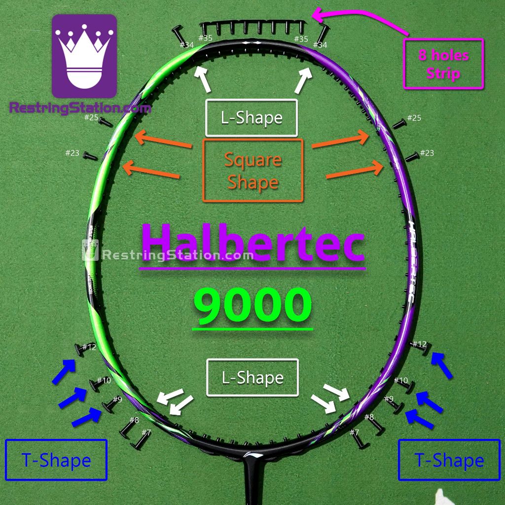 [Special Grommet Set] ชุดปลอกยางป้องกันไม้แบดมินตัน สําหรับ Li-Ning Halbertec 9000