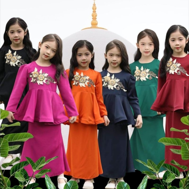 Baju Raya Budak Perempuan Peplum Raya Baju Kurung Moden Baju Raya Girls kids Sedondon Adik Kakak