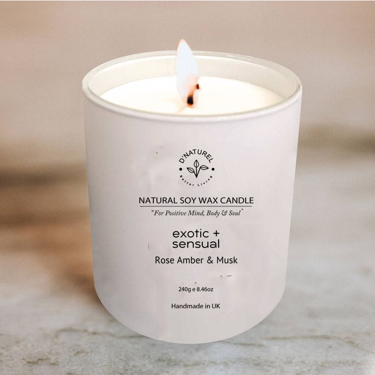 ดี คําแนะนํา - ROSE AMBER & MUSK NATURAL SOY WAX CANDLE