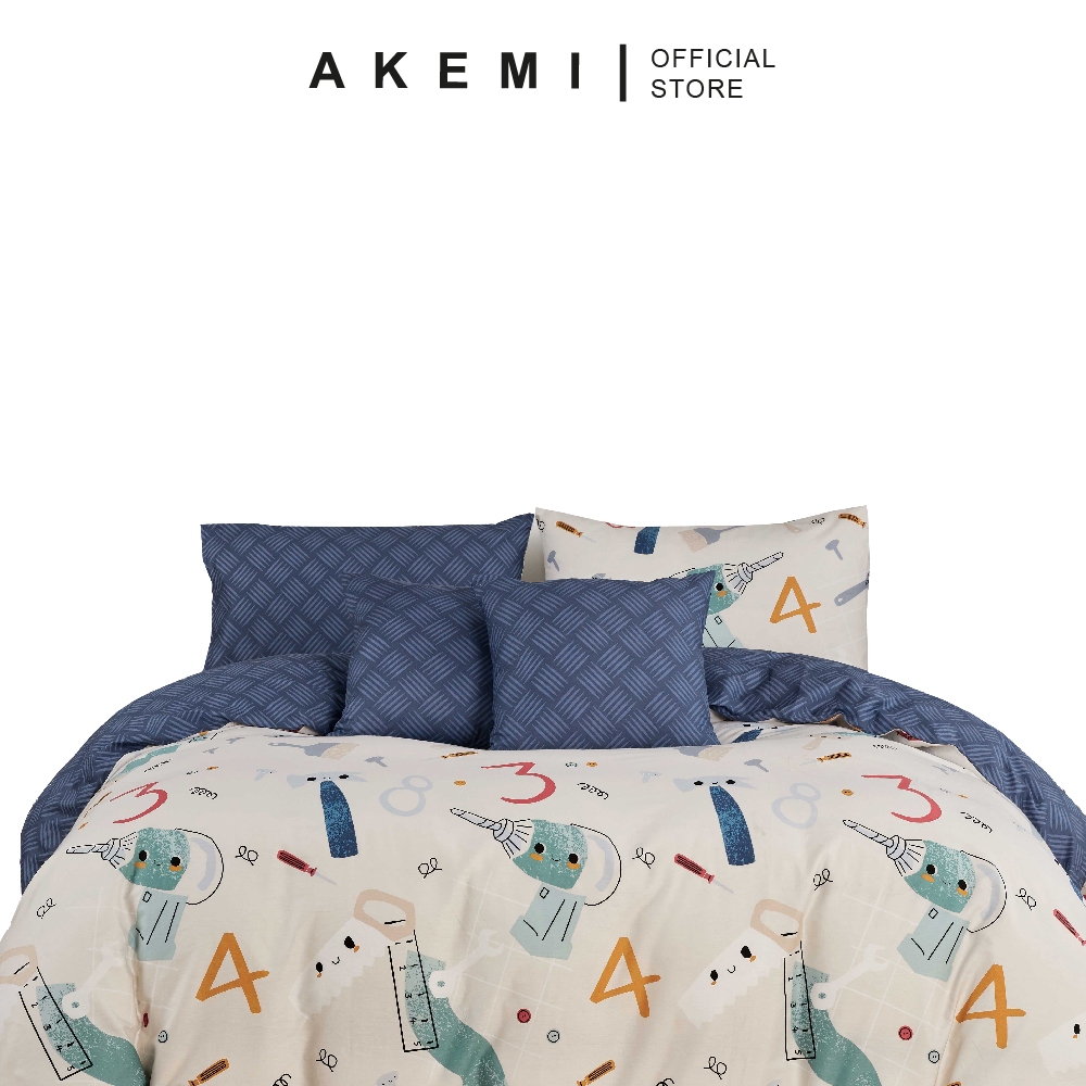 Akemi ชุดเครื่องนอน ผ้าฝ้าย 730TC สําหรับแก้ม เตียงเดี่ยว ควีนไซซ์ คิง