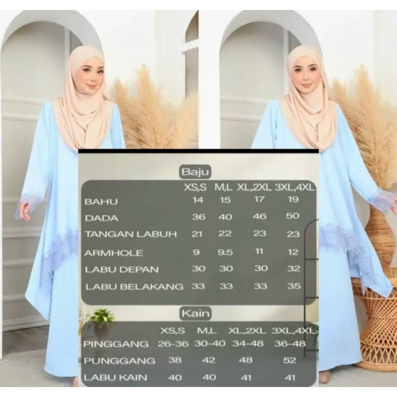 Baju Kurung Aliah ลูกไม้ New Arrival Raya Edition Italian Cey Ironless
