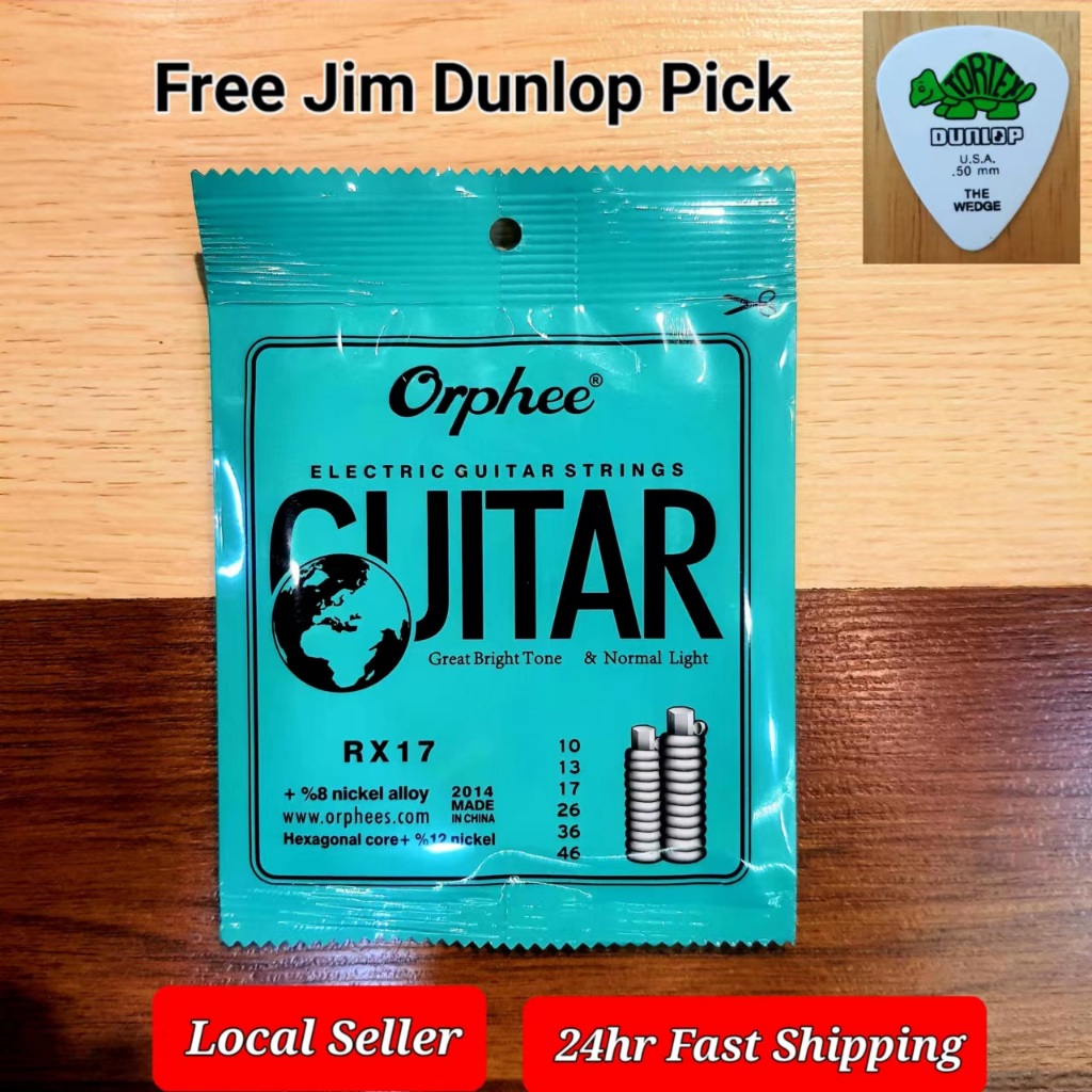 Orphee Electic Guitar String แสงปกติ 010-046 ฟรี Jim Dunlop Pick
