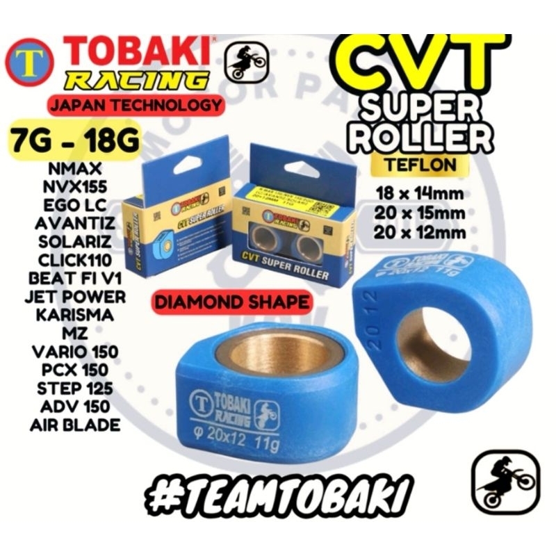 Tobaki CVT SUPER ROLLER RACING NVX / N MAX / VARIO / PCX / ADV 100 ยี่ห้อ TOBAKI คุณภาพสูง