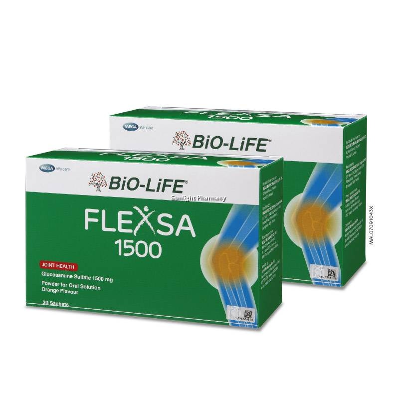 Bio-life FLEXSA (กลูโคซามีน) 1500MG 2X30S (Exp: 08/2025)