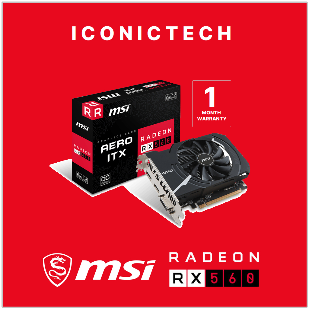 MSI Radeon RX 560 AERO ITX 4G OC SAPPHIRE RX560-4G GTX1050 กราฟิกการ์ด - ยี่ห้อใหม่และชุดเดโม