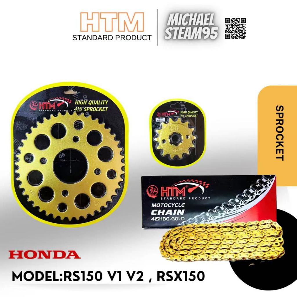 HONDA 415 SPROCKET SET RS150 SIZE 415 CHAIN 415
