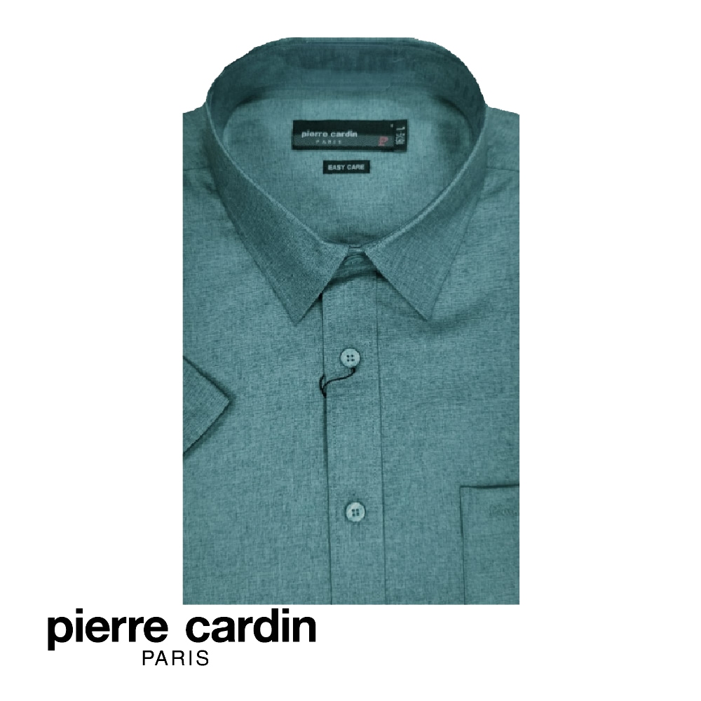 Pierre CARDIN เสื้อยืด แขนสั้น พร้อมกระเป๋า สําหรับผู้ชาย (ดูแลง่าย) (พอดีตัว) - D.GREEN (W4105B-11497)