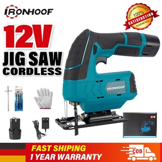 Ironhoof Electric Jigsaw Cordless Mesin Potong Kayu High Speed Jig Saw Wood Cutting machine Battery