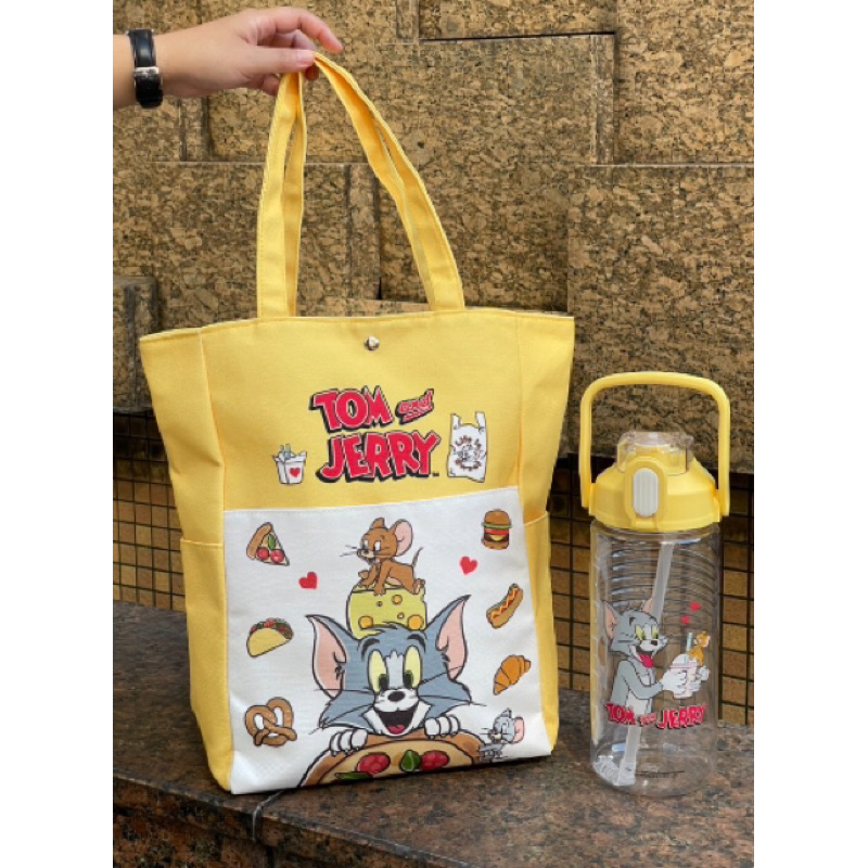 Tom & Jerry Taiwan 7-ELEVEN 2024 Collection Tote Bag พร้อมขวดน้ํา 5000ml 5lt 台ไต้หวัน🇹🇼7-11猫ชุดทางกา