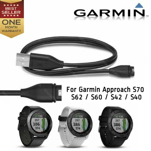 Garmin Approach S70 / S62 / S60 / S42 / S40 / S12 / S10 - ชาร์จ USB/สายเคเบิลข้อมูล - ไม่รวมนาฬิกา