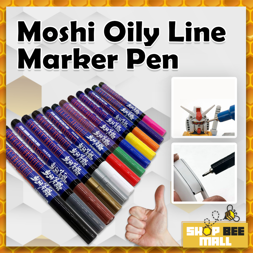 Moshi MS043 0.5 มม.Oily Line Marker ปากกา Gundam Lining ปากกา Ultra Fine Head Hobby Marker ปากกา Gundam เครื ่ องมือ