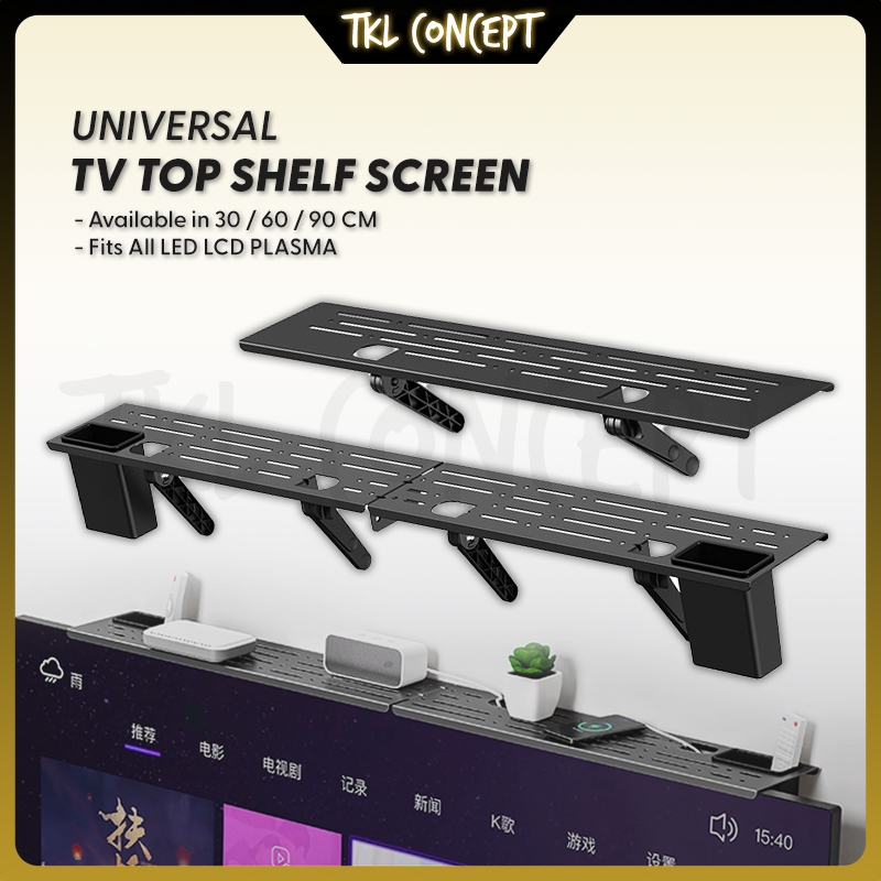 Tkl Rack TV Top Shelf Organizer Storage Holder Box Top Bracket Monitor สําหรับรีโมทคอนโทรล Router