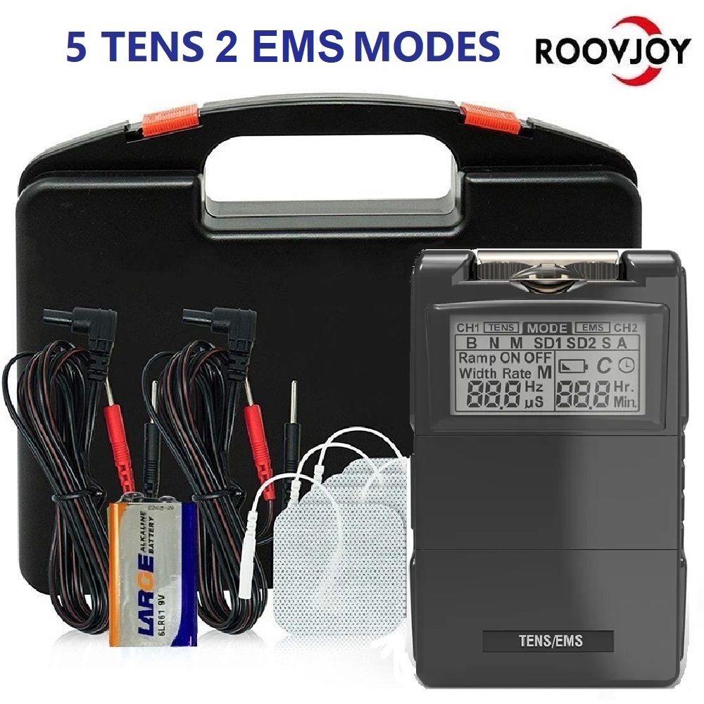 [OFFICIAL] ROOVJOY TENS EMS Machine (Dual Channel) สําหรับบรรเทาอาการปวดกล้ามเนื้อกระตุ้นชีพจรนวดคล้าย TENSE 7000