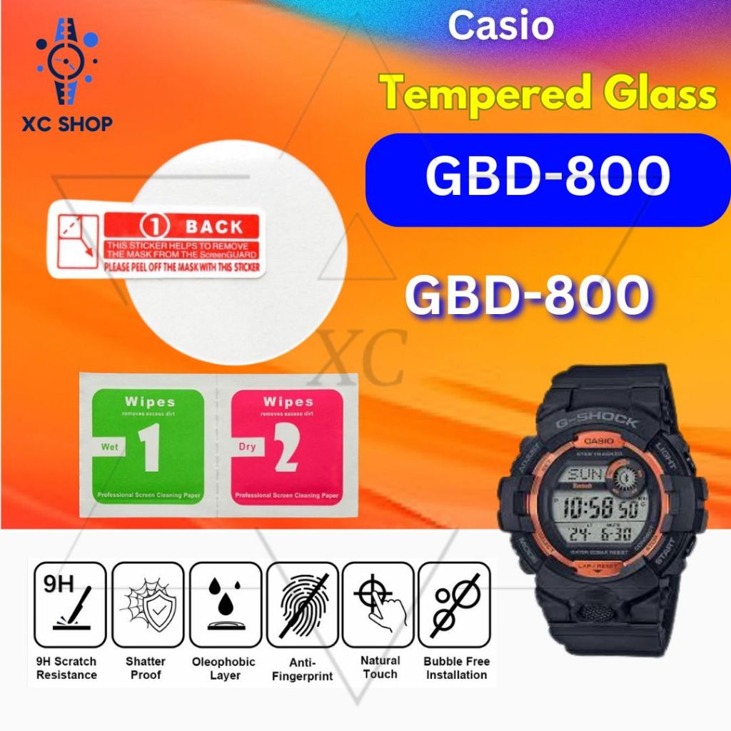 Casio tangan GBD-800 g-shock g-Squad กระจกนิรภัยใสปกป้องหน้าจอ jam gshock GBD800 g shock GBD 800