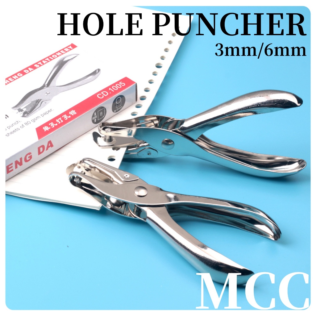 MCC Hole Puncher Circle 3mm 6mm Metal Single Hand Held Paper Hole Puncher / Small Hole Puncher