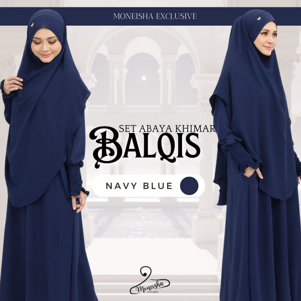 Balqis ชุด ABAYA KHIMAR UMRAH และ HAJJ TRAVEL KAIN CEY CREPE IRONLESS & PERCUMA KHIMAR TALI