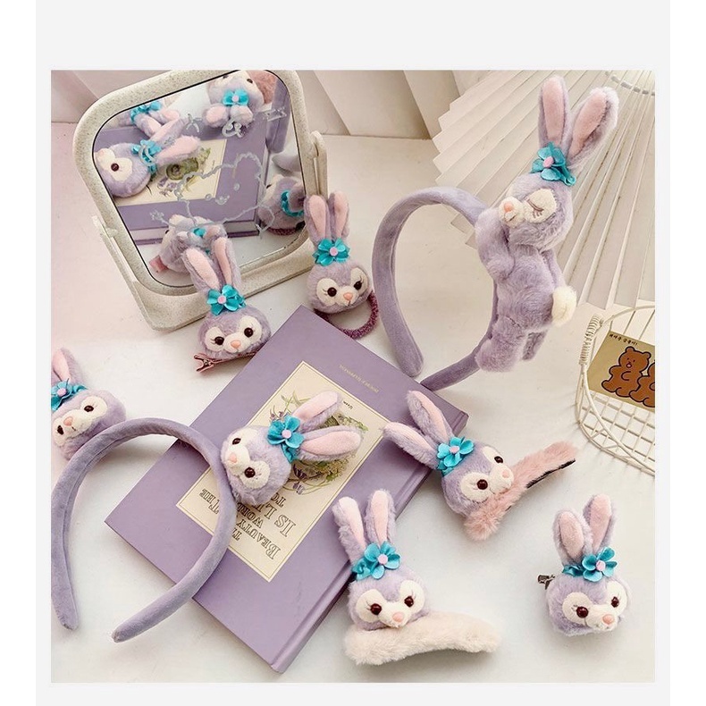 Kuromi Stella Lou Bunny Hairband กิ๊บติดผม/ที่คาดผมหู Stella Lou/ที่คาดผมแบบยืดหยุ่นหู Stella Lou/เค