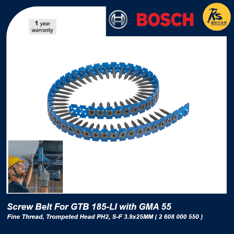 Bosch สกรูเข็มขัดสําหรับ GTB 185-LI พร้อม GMA 55 สิ่งที่แนบมา ( 2 608 000 550 )