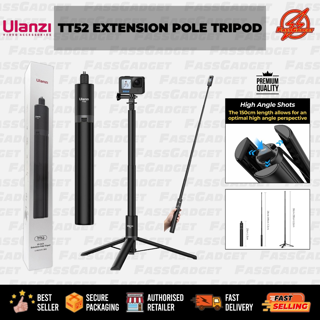 ULANZI TT52 EXTENSION POLE TRIPOD สําหรับ GOPRO / INSTA360 / DJI / AKASO / SJCAM
