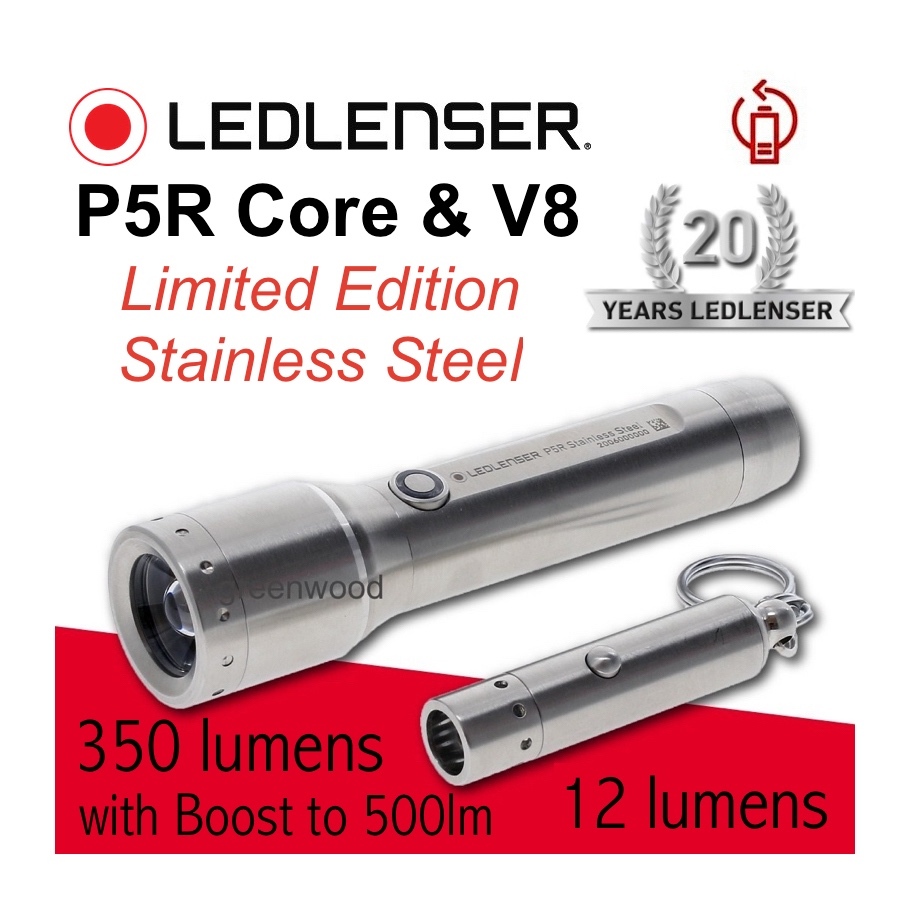 LIMITED EDITION - P5R Core & V8 S/S ไฟฉาย LEDLENSER - ครบรอบ 20 ปี [ไฟฉาย Led Lenser]