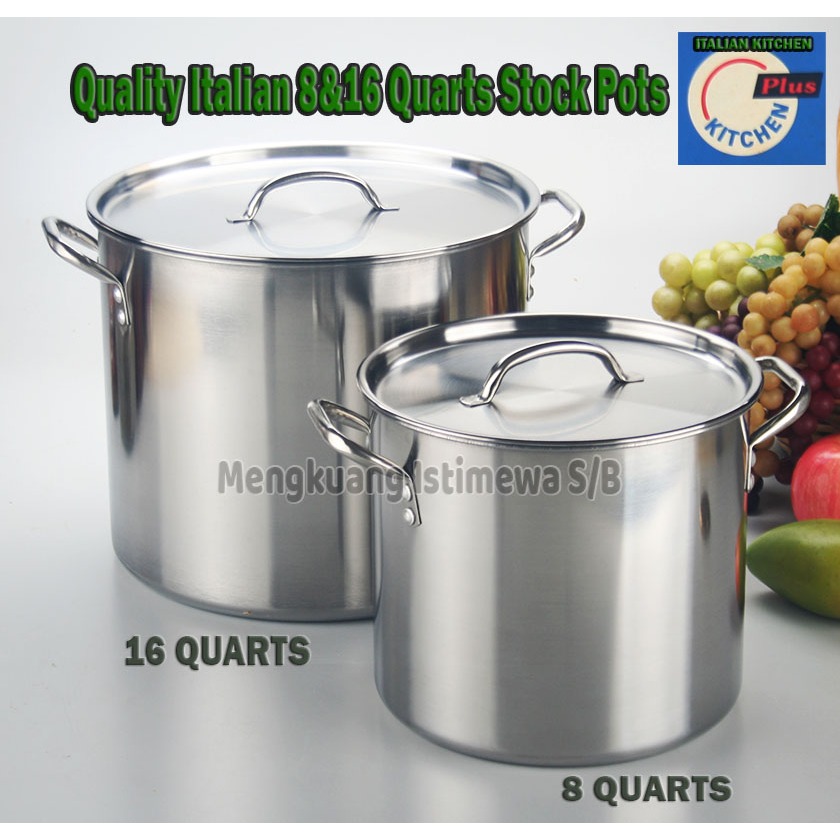 8 & 16 Quarts Italian Kitchen Plus คุณภาพและฝาปิด SE32800