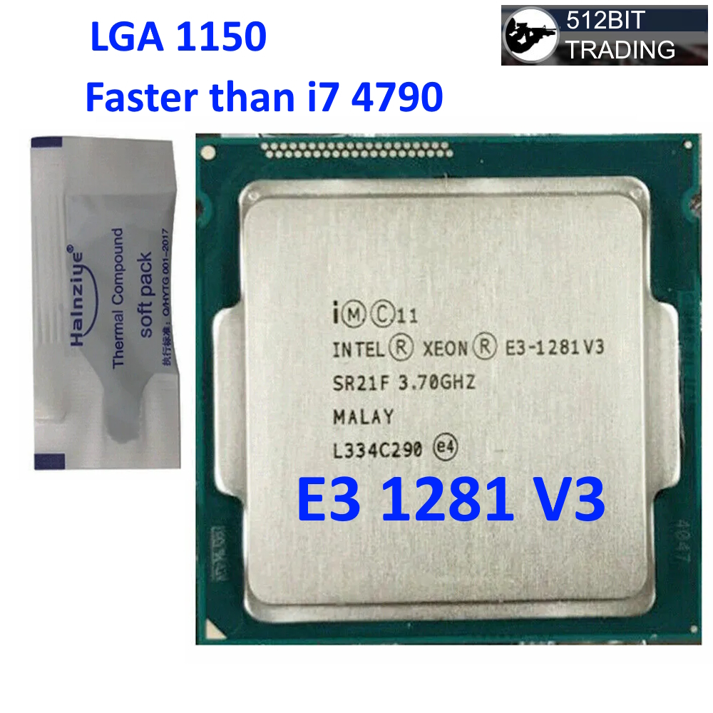 Intel Xeon E3 1281V3 LGA 1150 โปรเซสเซอร์ cpu เร็วกว่า i7 4790 4770(ใช้)