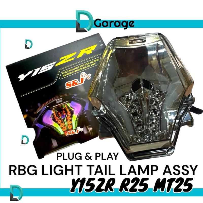 YAMAHA Y15 Y15ZR V1 V2 R25 R15 R1 MT P7 09 MT25 RBG LIGHT TAIL LAMP ASSY COLORFUL MODE พร้อมป้าย / L