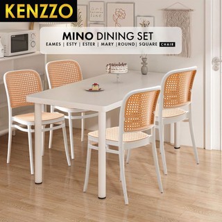 Nordic Dinning Table with 4 Chair rattan dining chair / meja makan 4 kerusi - MINO - KENZZO