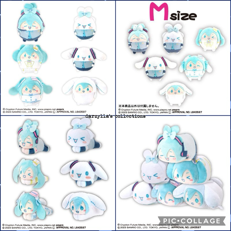 Max Limited Hatsune Miku x Cinnamoroll Fuwakororin Potekoro Hug Chara Plush Sanrio M ขนาดผลิตภัณฑ์ลิขสิทธิ์